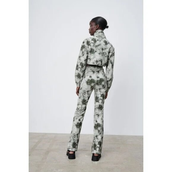 Zara Tie Dye High Waisted Kick Flare Legging Size Medium - Picture 3 of 7